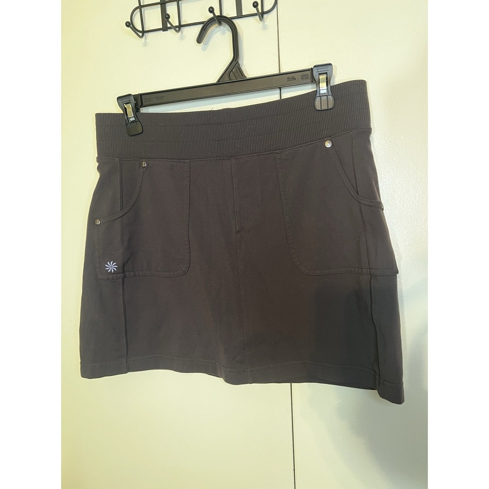 Athleta Cargo Skort Women Size Medium Taupe Pocket Activewear Hiking EUC‎